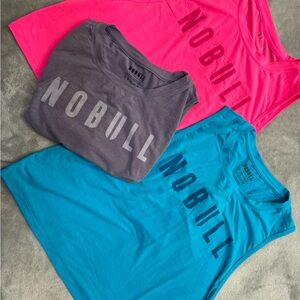 NOBULL Pink and Gray Tank Tops Sleeveless Design